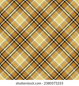 Goldener, karierter Hintergrund. Abstraktes geometrisches nahtloses Muster. Gold, Gelb, schwarze diagonale Prüfung. Traditionelles Textildesign
