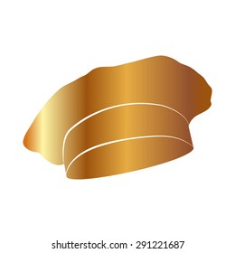 Gold Chef and cook hats set isolated 