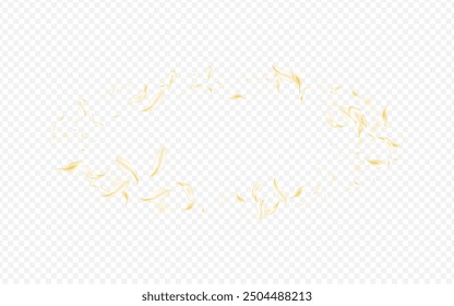 Gold Cherry Beauty Vector Transparent Background. Light Fly Rose Wallpaper. Delicate Petal Tender Pattern. Yellow Floral Fall Texture. Spring Flower Cover.