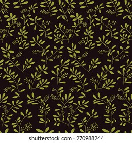 Gold cherry branches. Vector pattern