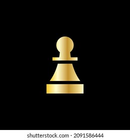 gold chess symbol on the dark background.