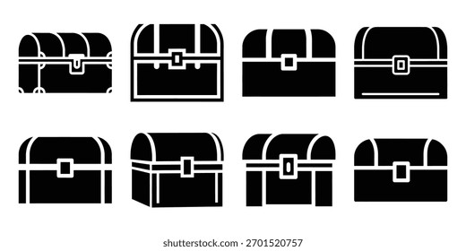 Conjunto de iconos de Vector de silueta de pecho dorado