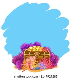 A gold chest underwater template illustration