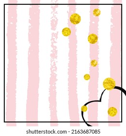 Gold Chic Background. Christmas Stardust. New Year Frame. Hand Drawn Wallpaper. Pink Birthday Concept. Yellow Mothers Magazine. Golden Simple Textile. Stripe Gold Chic Background