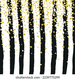 Gold Chic Pattern. White Stylish Particles. Save Date Cover. Decorative Painting. Yellow Retro Frame. Stripe Branding Textile. Scandinavian Magazine. Golden Gold Chic Pattern