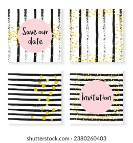 Gold Chic Sequins. White Party Illustration. Stripe Festive Offer. Explosion Particle Set. Birthday Print. Golden Grunge Design. Black Scatter Stardust. Stripe Gold Chic Sequins