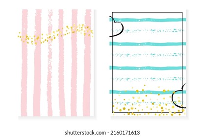 Gold Chic Texture. Turquoise Splatter Card. Pink Scatter Painting. White Invite. Rose Festive Illustration. Engagement Stardust Set. Stripe Trendy Frame. Golden Gold Chic Texture
