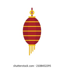 Icono de linterna china de oro. Ilustración plana del icono del vector de linternas chinas doradas aislado en fondo blanco