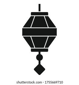 Icono de linterna china de oro. Ilustración simple del icono del vector de linternas chinas doradas para el diseño web aislado en fondo blanco