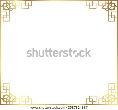 gold chinese rhombus square frame vector illustration. Good for banner, poster, greeting card, party card, invitation, template, advertising, campaign, and social media.