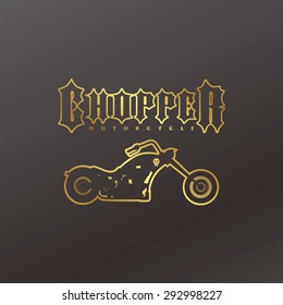 gold chopper motorcycle