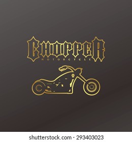 gold chopper motorcycle