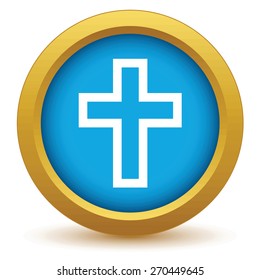 Gold Christianity icon on a white background. Vector illustration