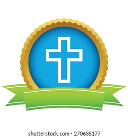 Gold Christianity logo on a white background. Vector illustration