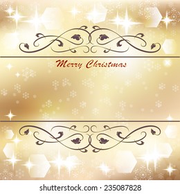 gold Christmas background, vector illustration