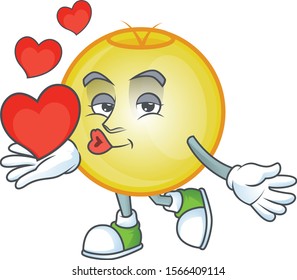 Gold christmas ball Character blowing heart kisses