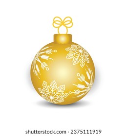 Gold Christmas ball decorated design