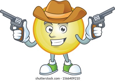 Gold christmas ball isolated cowboy character