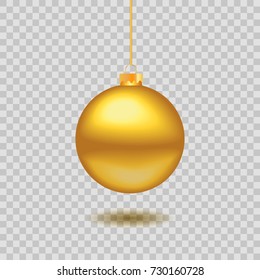 Gold Christmas ball. New year toy - stock vector