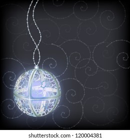 Gold Christmas ball. Vector background.