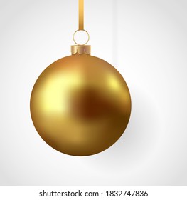 Gold christmas balls with shadow