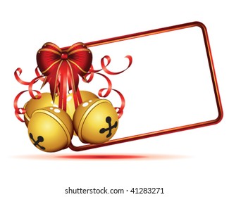 Gold christmas bells isolated on a white background