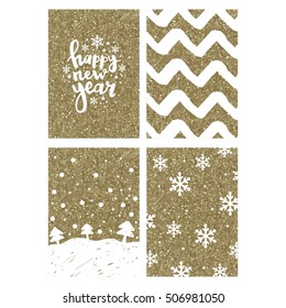 Gold Christmas card