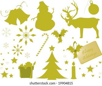 Gold Christmas design elements