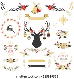 Gold Christmas Elements