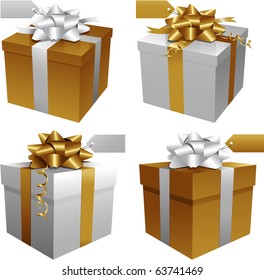 Gold Christmas gift boxes