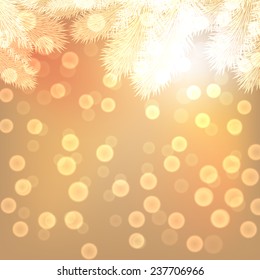 Gold christmas lights background. EPS10 vector.