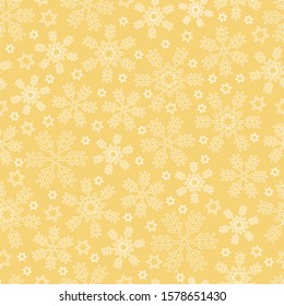 Gold Christmas Pattern with snow flakes