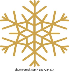Gold Christmas Snowflake Vector Illustration. Christmas Ornament. Christmas Decoration. Christmas Vector.