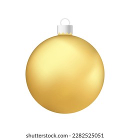 Gold Christmas tree toy or ball Volumetric and realistic color illustration - Shutterstock ID 2282525051