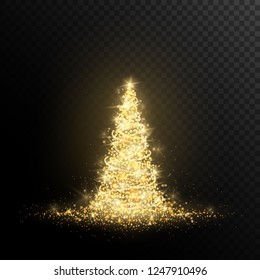 Gold Christmas Tree Transparency On Transparent Stock Vector (Royalty Free) 1247910496 