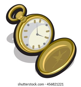 A gold chronometer. Vector illustration.