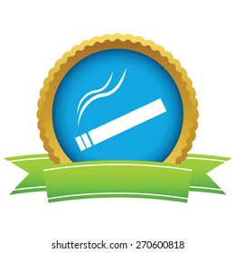Gold cigarette logo on a white background. Vector illustration