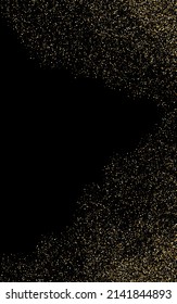Gold Circle Art Vector Black Background. Rich Glow Background. Golden Sparkle Effect Banner. Shine Transparent Backdrop.