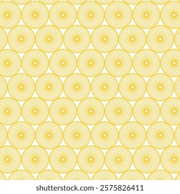 Gold Circle Background. Golden Color Circular Pattern Design. Seamless Pattern Background. Abstract Geometric Pattern Design. Modern Circle Pattern Background.