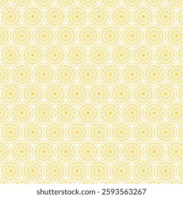Gold Circle Background. Golden Color Circular Pattern Design. Seamless Pattern Background. Abstract Geometric Pattern Design. Modern Circle Pattern Background.