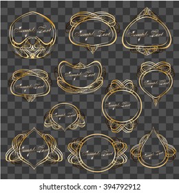 gold circle banner set