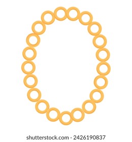 Gold circle bracelet icon cartoon vector. Chain necklace. Gold storefront