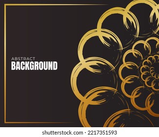 Gold circle brush abstract background