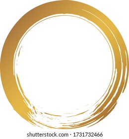 A gold circle drawn with a brush