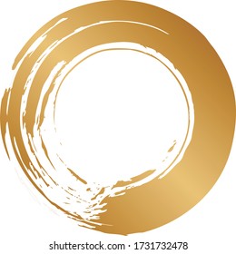 A gold circle drawn with a brush