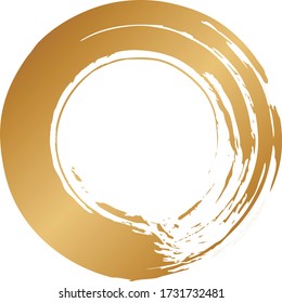 A gold circle drawn with a brush