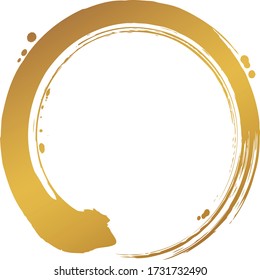 A gold circle drawn with a brush