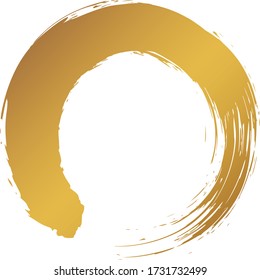 A gold circle drawn with a brush