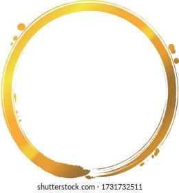 A gold circle drawn with a brush