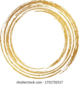 A gold circle drawn with a brush